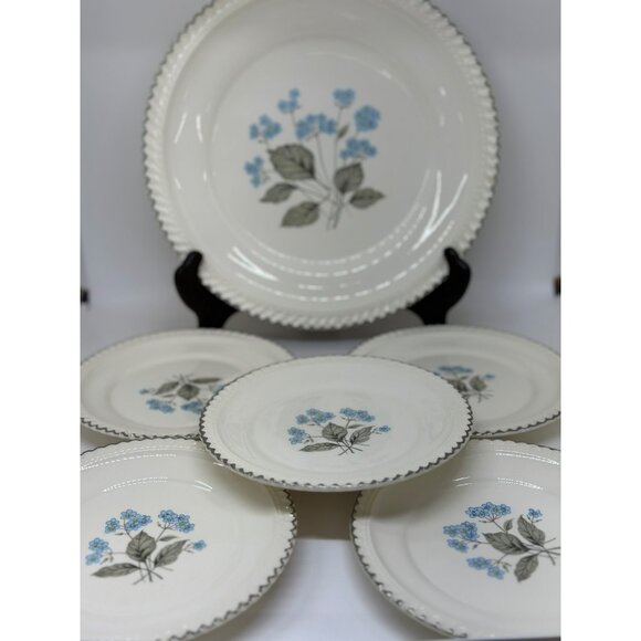Harkerware White Chapel Plates Set 5 Snack Plates Floral Dinnerware - Picture 4 of 9